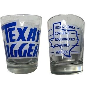 Texas Jigger Shot Glass Large Novelty Barware Texans Only Cowboys Retro Humor